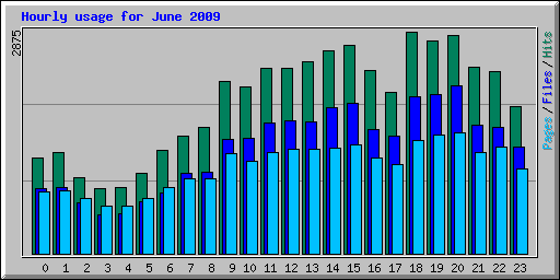 Hourly usage for June 2009