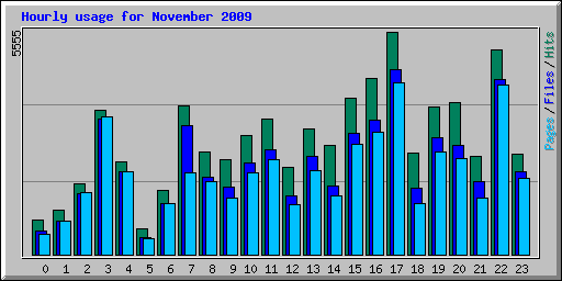 Hourly usage for November 2009