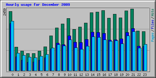 Hourly usage for December 2009