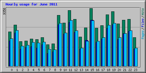 Hourly usage for June 2011