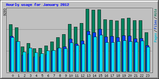 Hourly usage for January 2012