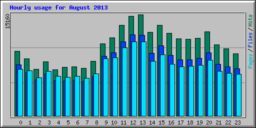 Hourly usage for August 2013