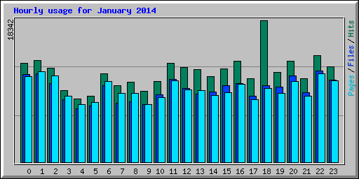 Hourly usage for January 2014