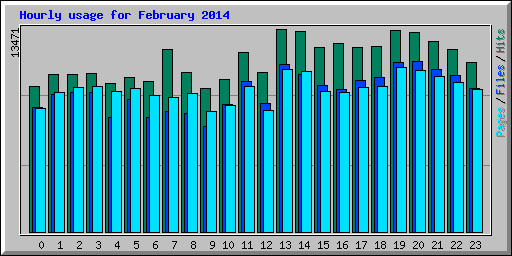Hourly usage for February 2014