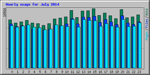 Hourly usage for July 2014