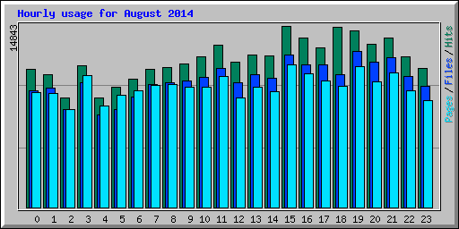 Hourly usage for August 2014