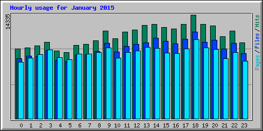 Hourly usage for January 2015