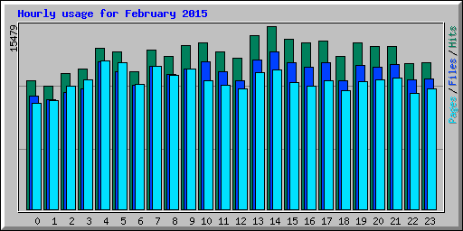 Hourly usage for February 2015