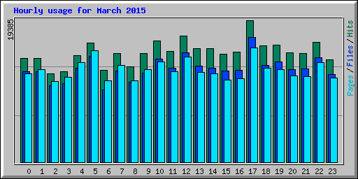 Hourly usage for March 2015