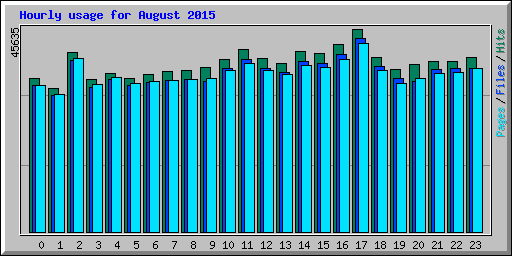 Hourly usage for August 2015