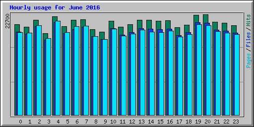 Hourly usage for June 2016