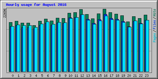 Hourly usage for August 2016