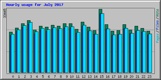 Hourly usage for July 2017