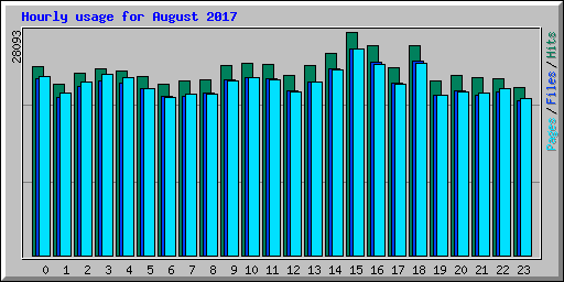 Hourly usage for August 2017