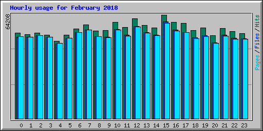 Hourly usage for February 2018